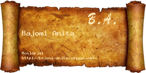 Bajomi Anita névjegykártya
