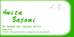 anita bajomi business card